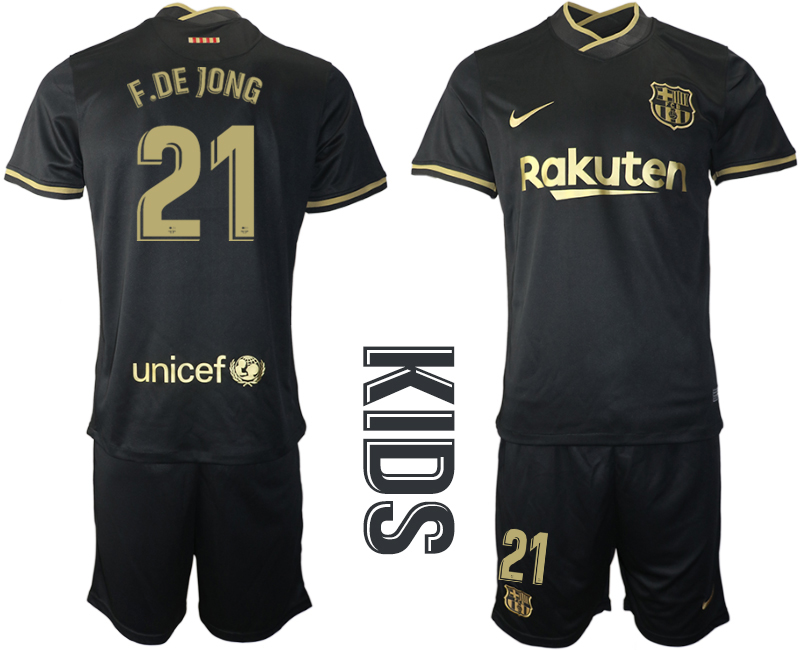 Youth 2020-2021 club Barcelona away #21 black Soccer Jerseys->barcelona jersey->Soccer Club Jersey